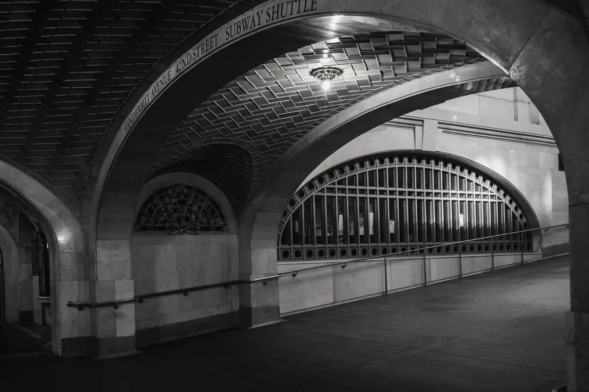 Vaulted tile archways in the passage beneath Grand Central Terminal, New York City